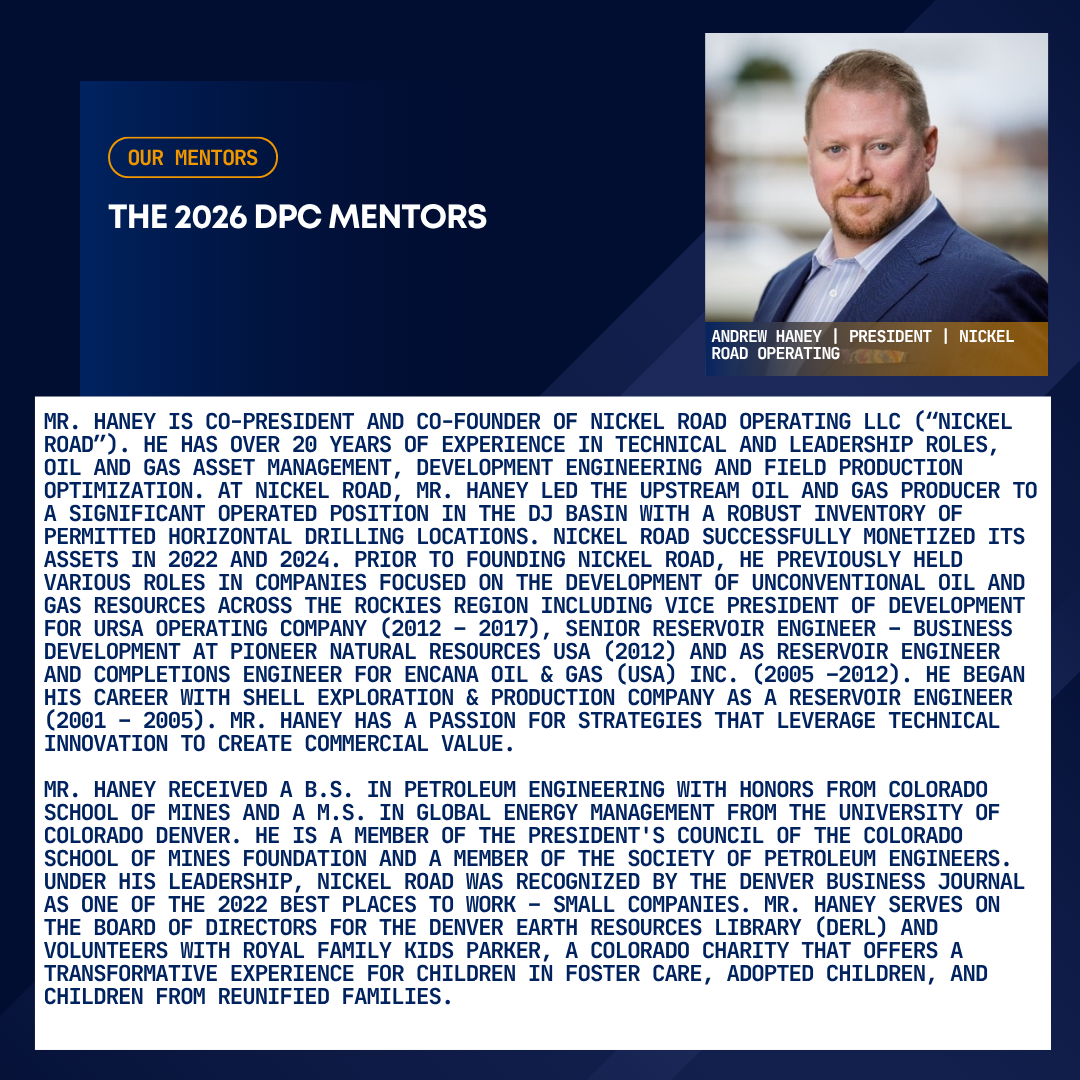 2026 Mentor Program Mentor - Andrew Haney 2026 Mentor Program Mentor - Andrew Haney