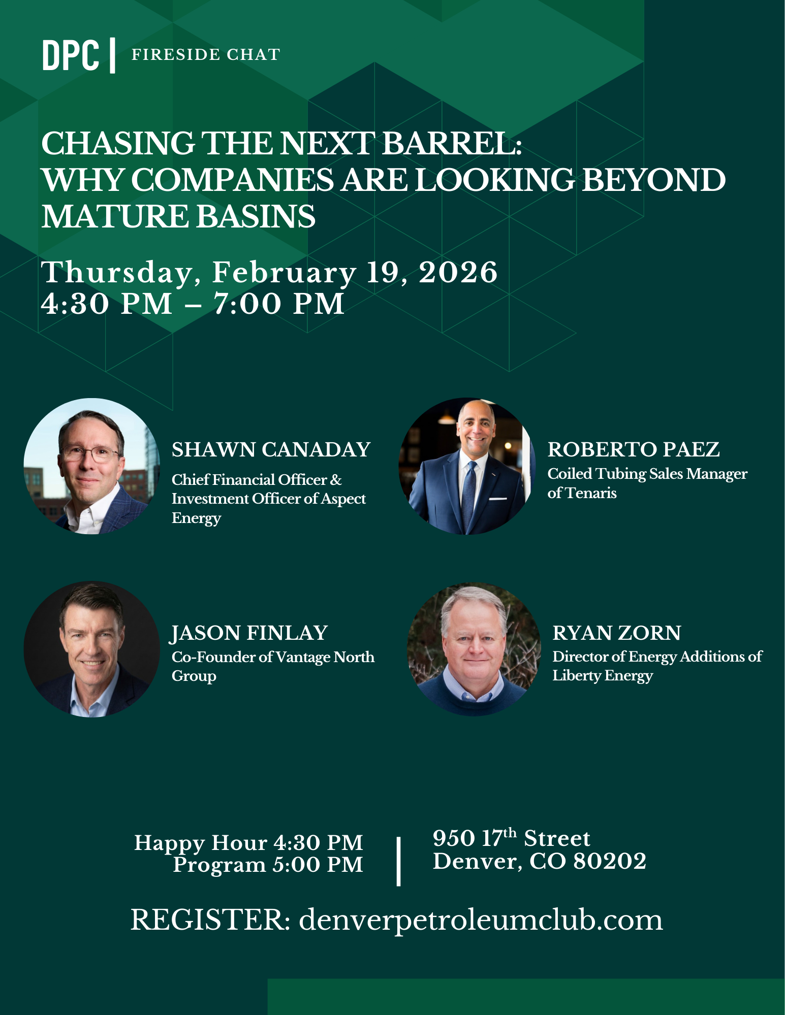 DPC Speaker Series: Chasing the Next Barrel:  Why Companies Are Looking Beyond Mature Basins